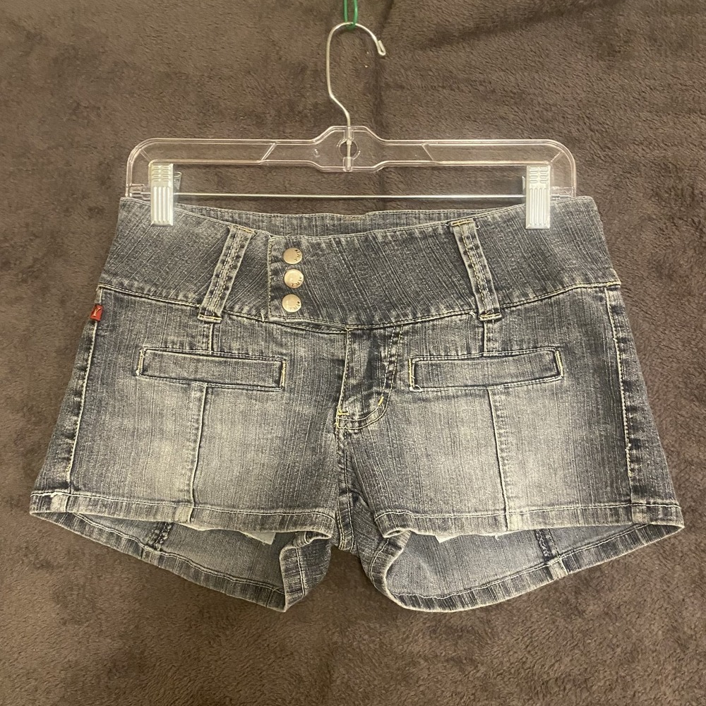 YMI Jeanswear Shorts Womens 7 Denim High Rise Stretch 3 Button Pockets Summer